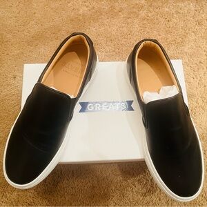 Greats Black Leather Slip-On Loafers WOMENS 8